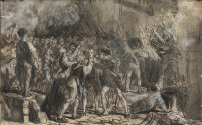 École Française du XIXe siècle The massacres of September 1792
Pen and brown ink,...