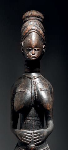 null Ɵ Mende female statue, Sierra Leone
Wood with black patina
H. 67 cm
Mende female...