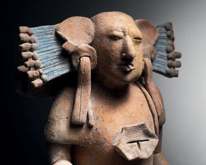 null statuette ANTHROPOMORPHE - CAPTIF Culture Maya, Île de Jaina, État de Campeche,...