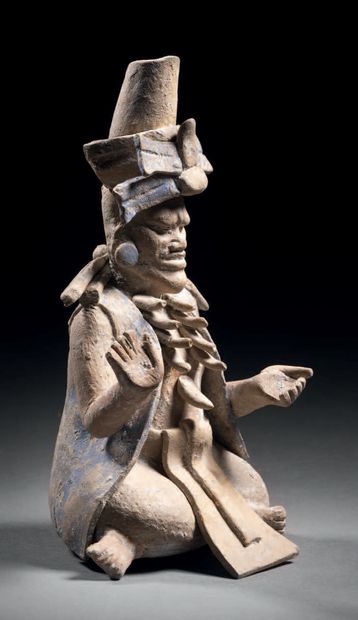 null IMPORTANT DIGNITAIRE ASSIS Culture Maya, Île de Jaina, Mexique
Classique récent,...