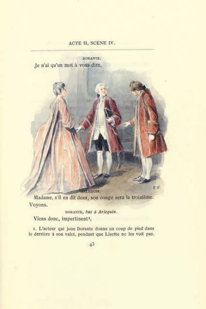 MARIVAUX. Le Jeu de l'amour et du hasard. Paris, L. Conquet, 1894. In-8, maroquin...