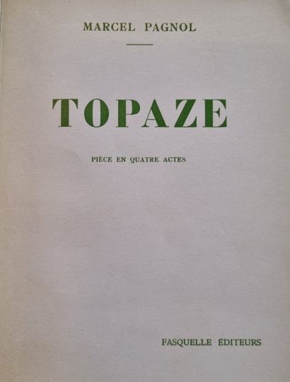PAGNOL (Marcel). 
Topaze. Paris, Fasquelle, 1930. In-8, broché, non coupé, couverture...