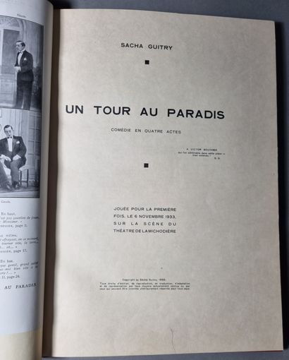 GUITRY (SACHA). Un Tour au paradis. Comédie en quatre actes. Paris, L'Illustration,...