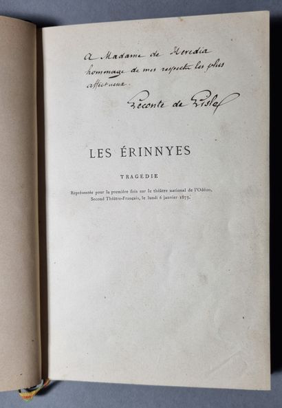 LECONTE DE LISLE. The Erinnyes. Ancient tragedy in two parts, in verse. Paris, Alphonse...