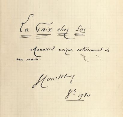 COURTELINE (Georges). La Paix chez soi - Comedy in 1 act. Autograph manuscript signed,...
