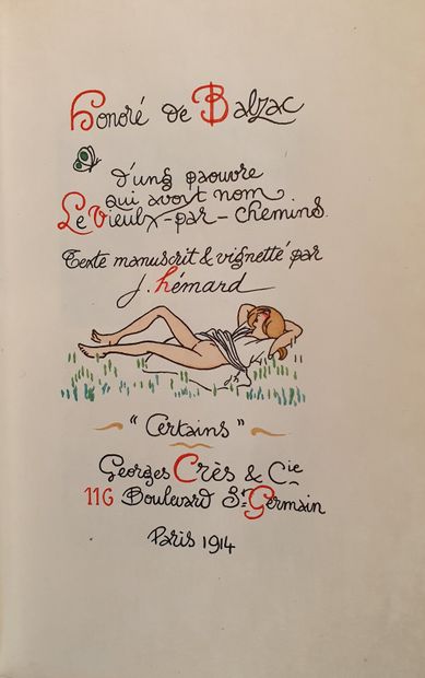 null BALZAC (Honoré de). D ung paouvre qui avoit nom Le Vieulx-par-Chemins. Manuscript...