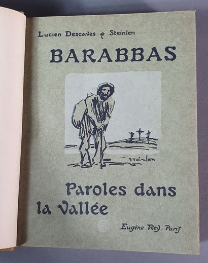 null DESCAVES (Lucien). Barabbas. Paris, Rey, 1914. In-8 square, blond half-calf...