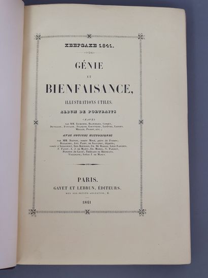 null KEEPSAKE. Génie et bienfaisance. Paris, Gayet et Lebrun, 1841. In-8, demi-maroquin...