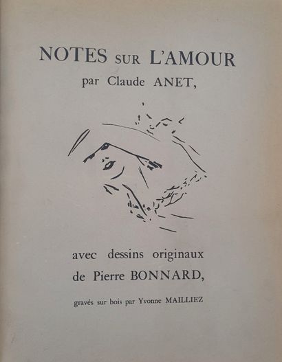 null ANET (Claude). Notes sur l amour. Paris, Georges Crès & Cie, 1922. In-4, demi-maroquin...