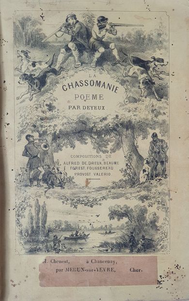 null DEYEUX (Théophile). La Chassomanie. Paris, Delahays, 1856. In-8, bradel orange...