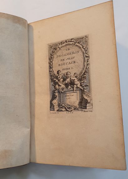 null BOCCACE. Le Decameron. Paris, 1757-1761. 5 volumes in-8, veau fauve, triple...