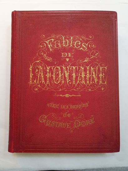null LA FONTAINE (Jean de). Fables. Paris, Hachette, 1868. In-folio, percaline rouge,...