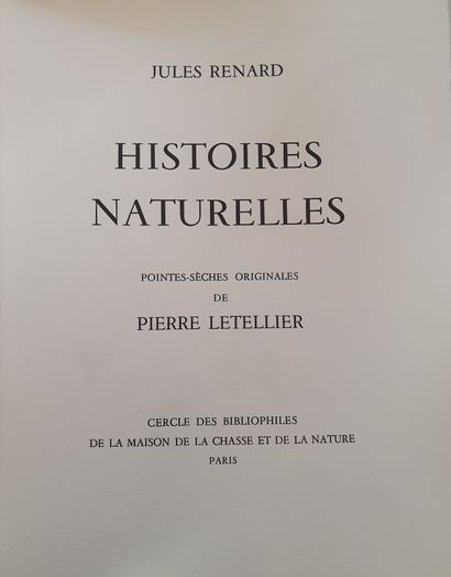 null RENARD (Jules). Histoires naturelles. Paris, Cercle des bibliophiles de la Maison...