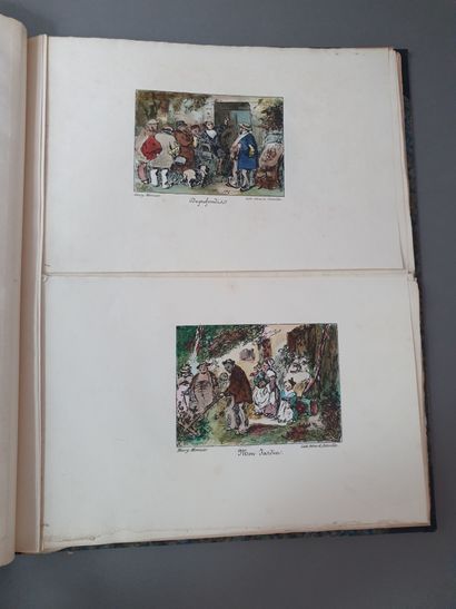 null MONNIER (Henry). Suite de 26 lithographies coloriées pour les Dernières chansons...