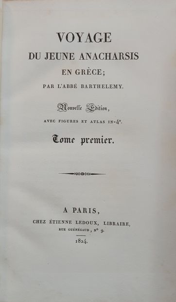 null BARTHÉLEMY (Jean-Jacques). Voyage du jeune Anacharsis en Grèce. Nouvelle édition....
