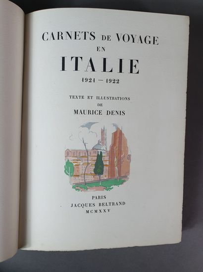 null DENIS (Maurice). Carnets de voyage en Italie. 1921-1922. Paris, Jacques Beltrand,...