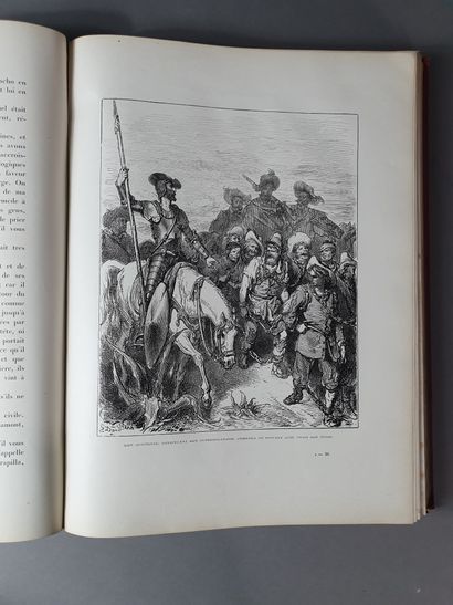 null CERVANTÈS (Miguel de). Don Quixote. Paris, Hachette, 1869. 2 volumes in-folio,...