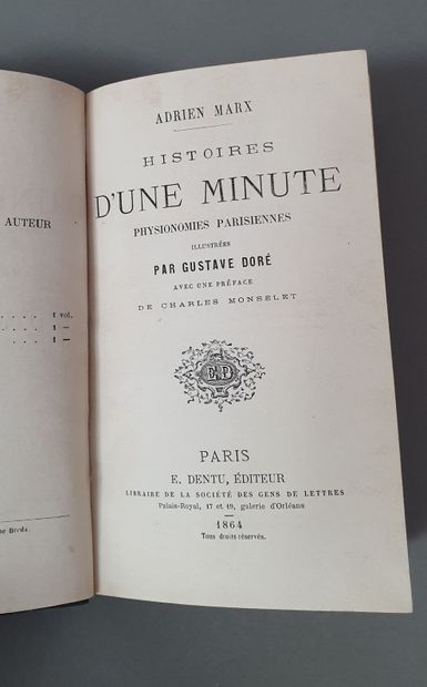 null MARX (Adrien). Stories of a minute. Physionomie parisienne. With a preface by...