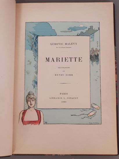 null HALÉVY (Ludovic). Mariette. Paris, L. Conquet, 1893. In-8, demi-maroquin aubergine...