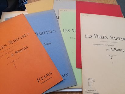 null ROBIDA (Albert). Les Villes martyres. Paris, E. Baudelot, [1914-1915]. In-folio,...