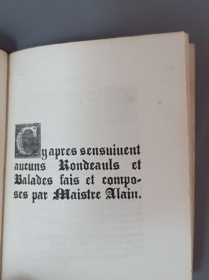null CHARTIER (Alain). Rondeaux et ballades inédits. Publiés d après un manuscrit...