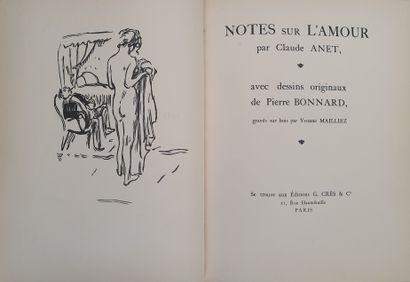 null ANET (Claude). Notes sur l'amour. Paris, Georges Crès & Cie, 1922. In-4, midnight...