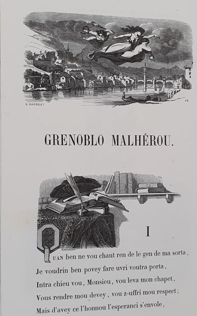 null BLANC (François). Poetry in Dauphiné patois. Grenoblo Malhérou by Blanc dit...