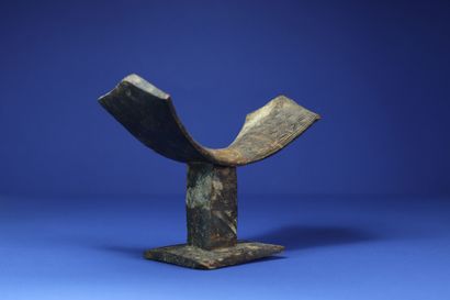 null 
Monoxyle headrest with square base and concave seat. 



Wood engraved with...
