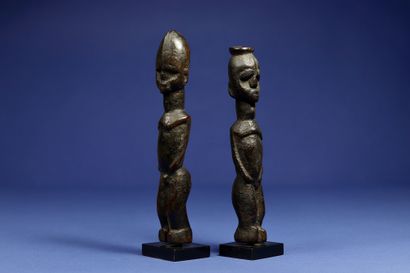 null 
Pair of divination or protection statuettes. 



Wood, superb patina from use...