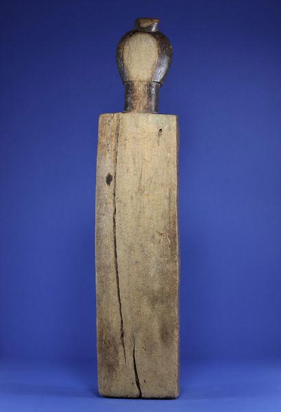 null 
Awale game board decorated with a human head. 



Wood. 



Dan, Ivory Coast....