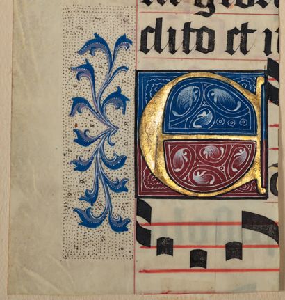 null Three ornate initials from a choir book (gradual or antiphonary?)
France, Paris...