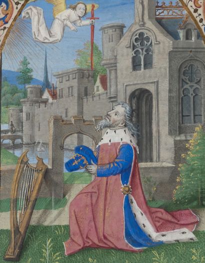 null Book of Hours (for use in Paris). 
 In Latin and French, illuminated manuscript...