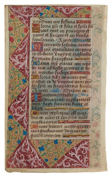 null Master of the Romuléon of Cluny
Leaf from a book of hours, beginning Hours of...