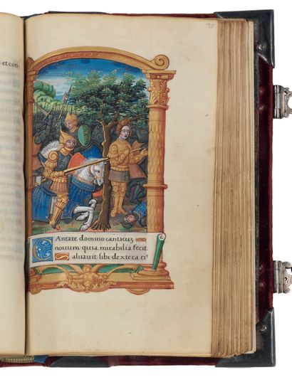  Psautier férial. En français, manuscrit enluminé sur parchemin. France, Paris, vers...