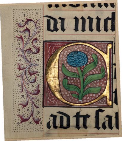 null Three ornate initials from a choir book (gradual or antiphonary?)
France, Paris...