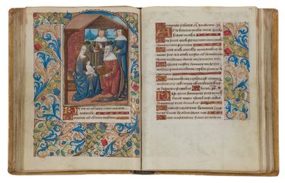 null Book of Hours (for use in Rome). 
 In Latin and French, illuminated manuscript...