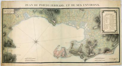 ITALIE. DARET Plan de Porto Ferrajo et de ses environs. 1813 - 1er janvier 1814....