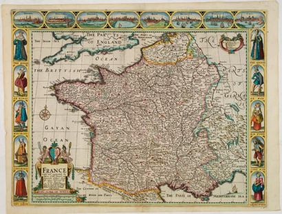 FRANCE. SPEED, J France revised and augmented. Londres, 1626-1627. Col. Bel exemplaire....