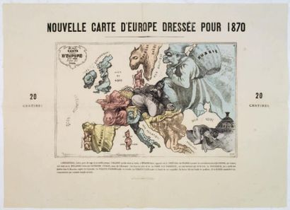 HADOL Carte Drolatique D'Europe Pour 1870 Dressée Par Hadol. Paris, Imprimerie Valiée,...