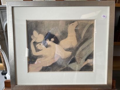D'apr?s Marie LAURENCIN (1883-1956) 
Deux reproduction, procédé Spitzer avec timbre...