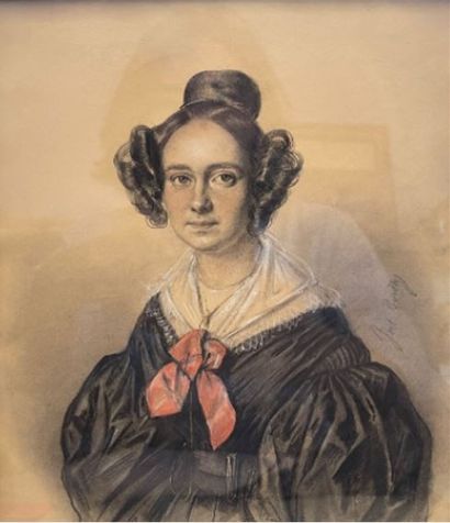 Jules BOILLY (Paris 1796-1874) Portrait présumé de Laure Audenet
Trois crayons et...