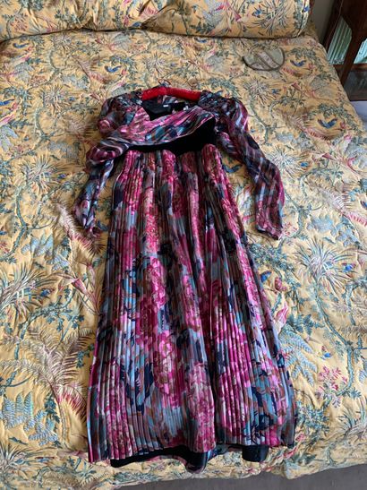 PIERRE CARDIN Purple crepe long dress on thin strap. Size 36 approximately. Good...