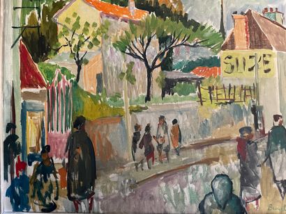 Bengtolle OLDINGER 1911-1988 Busy street
Oil on canvas, signed lower right
63 x 80...