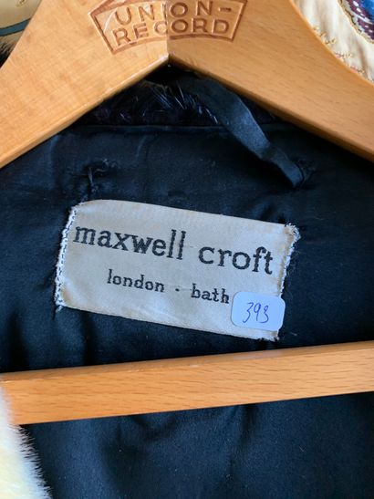 Maxwell CROFT Two-tone mink and faux fur coat, small collar, single breasted, flared...
