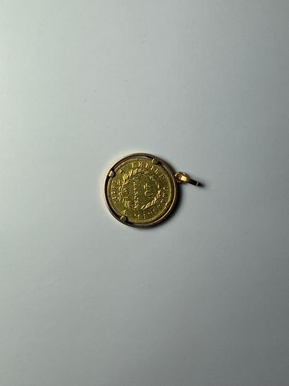 null Gold pendant 750°/°° with a 40F gold coin Napoleon 1811, Weight: 16,77g