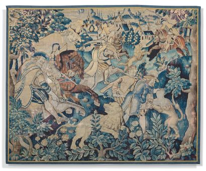 null Chasse au lion
Ateliers de la Marche
Vers 1600
H. 215 x 250 cm
Chaîne en laine,...