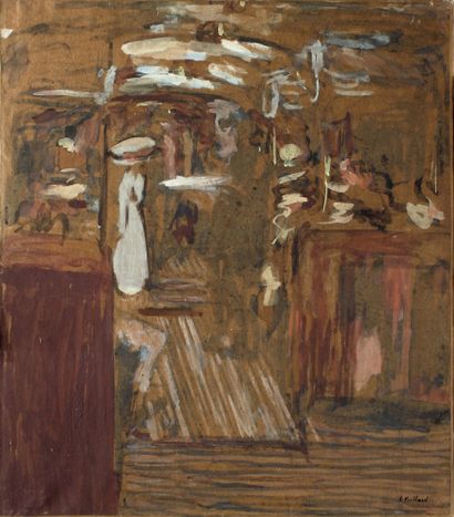 Edouard VUILLARD (1868-1940) Le wagon de métro II, c. 1908-1909 Peinture à la colle...