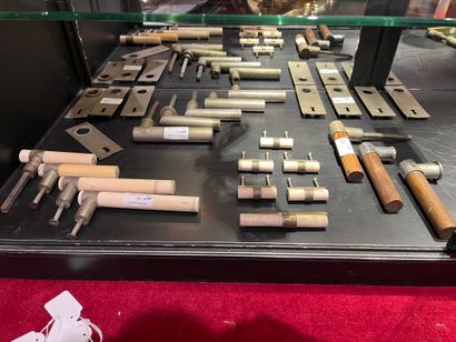 null Lot of four ivory tubular handles, three wooden tubulars, five oxidized chrome...