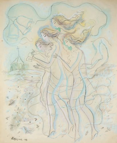 Jean CARZOU (1907-2000) Procession
Watercolour and pen signed lower left and dated...