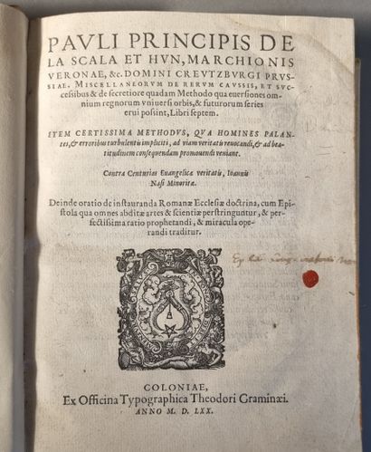 SCALIGER (Paul Scalich, dit) Miscellaneorum De rerum caussis, et successibus & de...